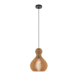 Maytoni Roots Lampa Wisząca Drewniana 1xE27 40W Czarny MOD192PL-01W1