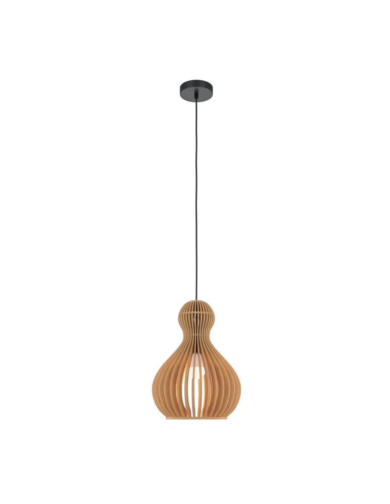 Pendant lamps - Maytoni Roots Wooden Pendant Lamp 1xE27 40W Black MOD192PL-01W1 - product kolory-swiatla.pl 1
