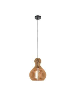 Maytoni Roots Lampa Wisząca Drewniana 1xE27 40W Czarny MOD192PL-01W1