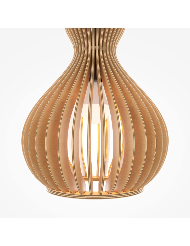 Pendant lamps - Maytoni Roots Wooden Pendant Lamp 1xE27 40W Black MOD192PL-01W1 - product kolory-swiatla.pl 2