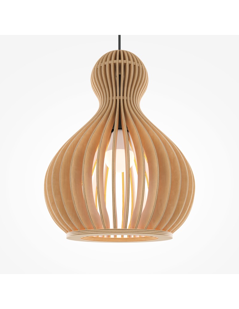Pendant lamps - Maytoni Roots Wooden Pendant Lamp 1xE27 40W Black MOD192PL-01W1 - product kolory-swiatla.pl 3