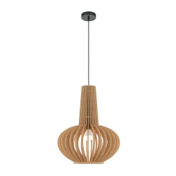 Maytoni Roots Lampa Wisząca Drewniana 1xE27 40W Czarny MOD193PL-01W1