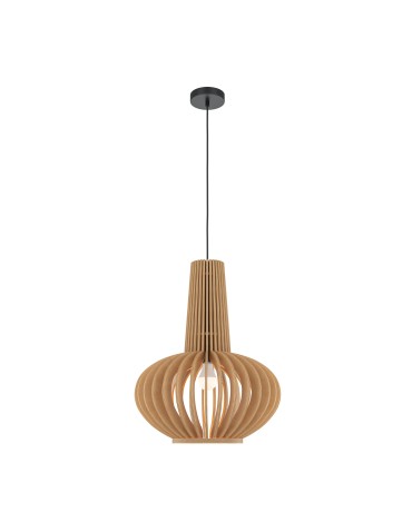 Maytoni Roots Wooden Pendant Lamp 1xE27 40W Black MOD193PL-01W1