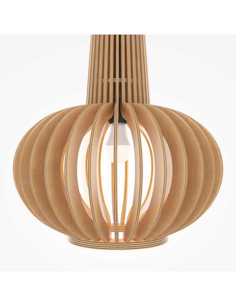 Pendant lamps - Maytoni Roots Wooden Pendant Lamp 1xE27 40W Black MOD193PL-01W1 - product kolory-swiatla.pl 3