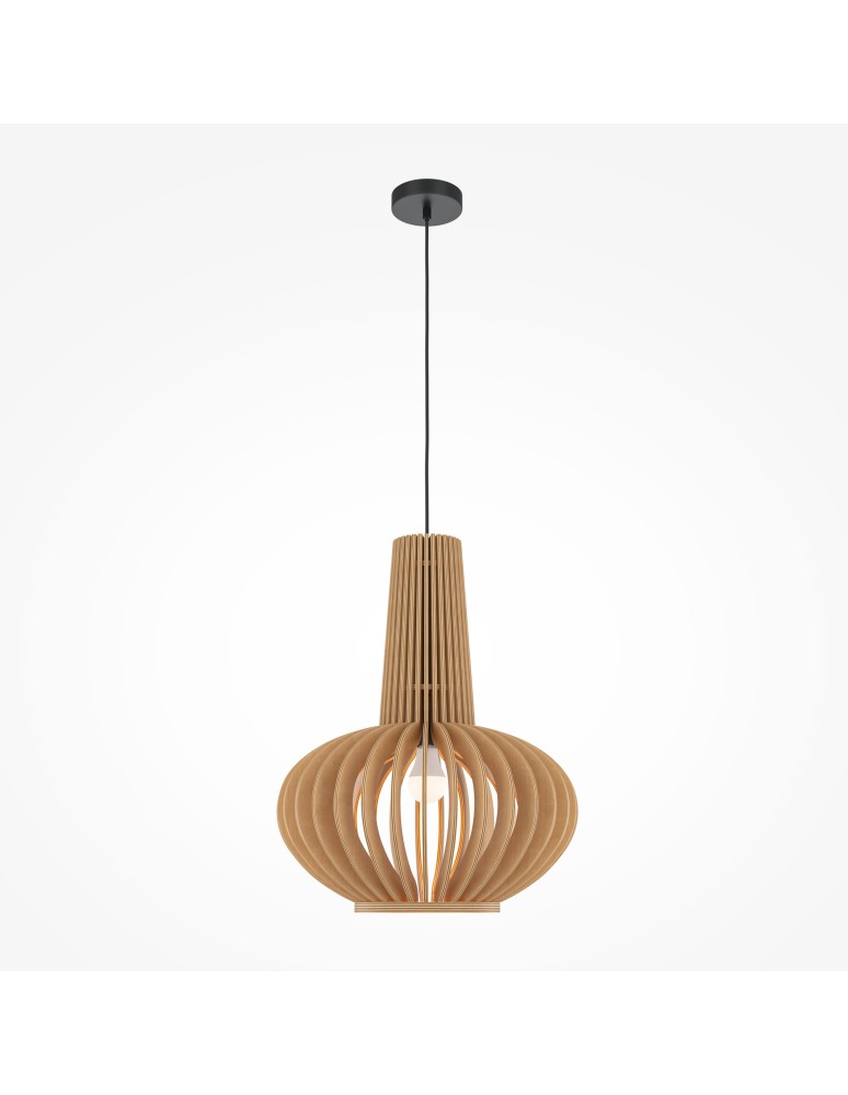 Pendant lamps - Maytoni Roots Wooden Pendant Lamp 1xE27 40W Black MOD193PL-01W1 - product kolory-swiatla.pl 5