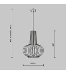 Pendant lamps - Maytoni Roots Wooden Pendant Lamp 1xE27 40W Black MOD193PL-01W1 - product 7
