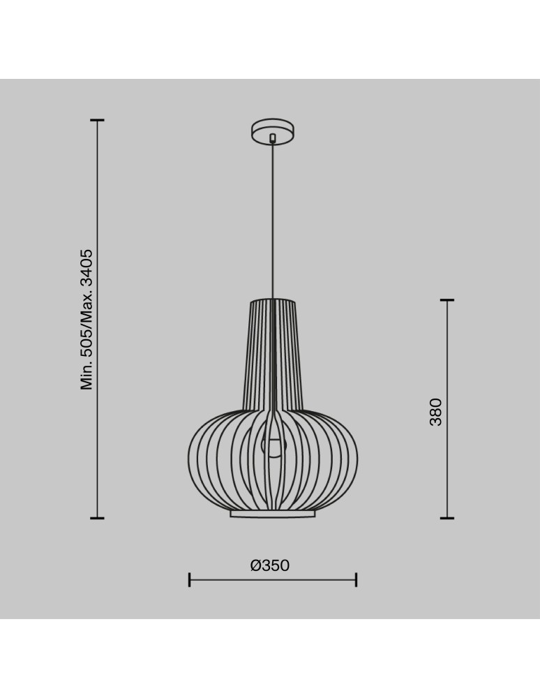 Pendant lamps - Maytoni Roots Wooden Pendant Lamp 1xE27 40W Black MOD193PL-01W1 - product kolory-swiatla.pl 7