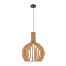 Maytoni Roots Lampa Wisząca Drewniana 1xE27 40W Czarny MOD194PL-01W1