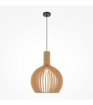 Wooden pendant lamps - Maytoni Roots Wooden Pendant Lamp 1xE27 40W Black MOD194PL-01W1 - product 5