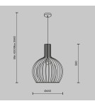 Wooden pendant lamps - Maytoni Roots Wooden Pendant Lamp 1xE27 40W Black MOD194PL-01W1 - product 7