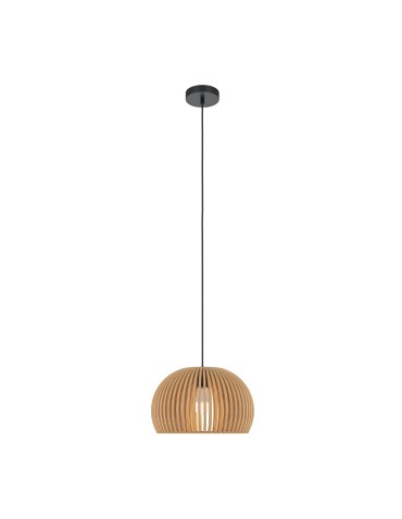 Maytoni Roots Lampa Wisząca Drewniana 1xE27 40W Czarny MOD195PL-01W