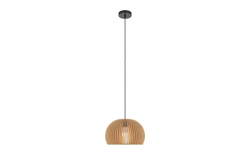 Maytoni Roots Lampa Wisząca Drewniana 1xE27 40W Czarny MOD195PL-01W