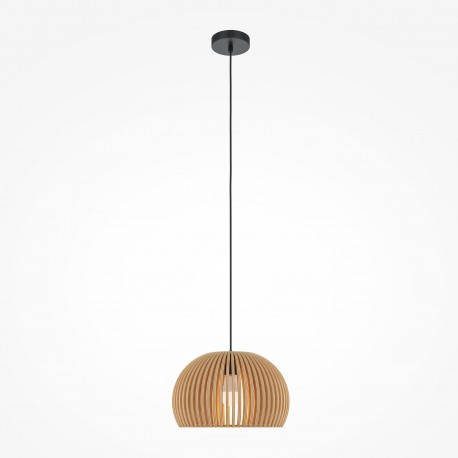 Maytoni Roots Lampa Wisząca Drewniana 1xE27 40W Czarny MOD195PL-01W