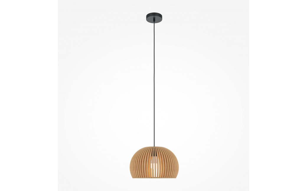 Maytoni Roots Lampa Wisząca Drewniana 1xE27 40W Czarny MOD195PL-01W