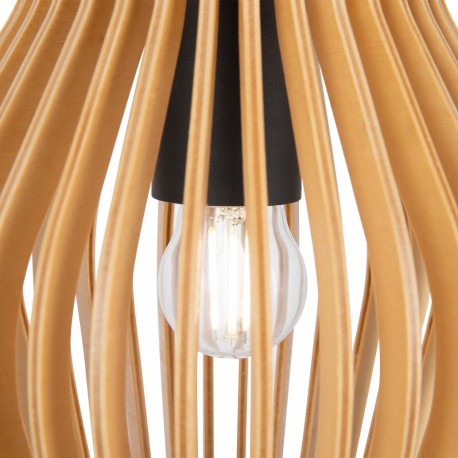 Maytoni Roots Lampa Wisząca Drewniana 1xE27 40W Czarny MOD191PL-01W