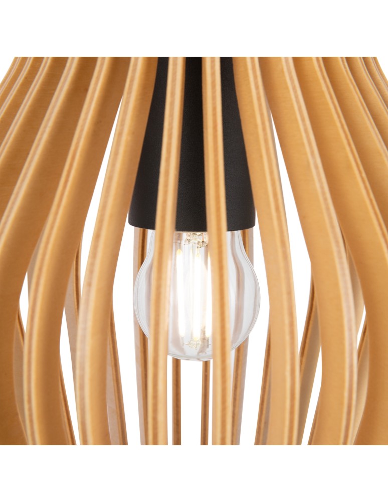 Pendant lamps - Maytoni Roots Wooden Pendant Lamp 1xE27 40W Black MOD191PL-01W - product kolory-swiatla.pl 2