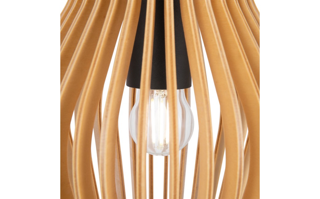 Maytoni Roots Lampa Wisząca Drewniana 1xE27 40W Czarny MOD191PL-01W