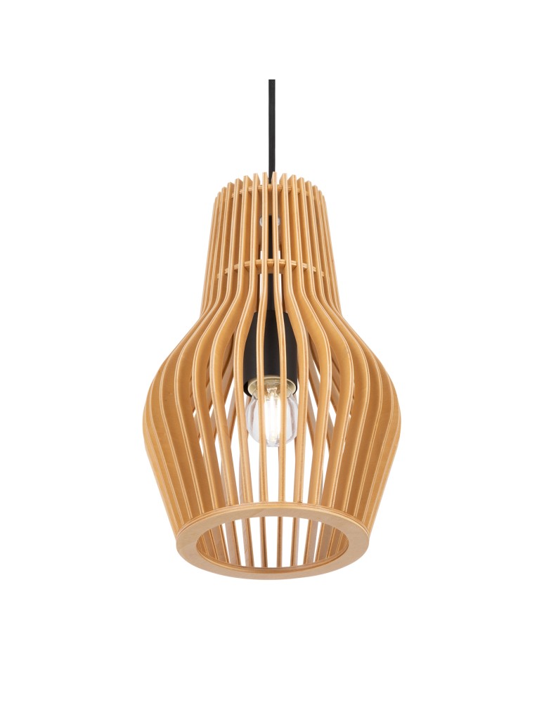Pendant lamps - Maytoni Roots Wooden Pendant Lamp 1xE27 40W Black MOD191PL-01W - product kolory-swiatla.pl 3