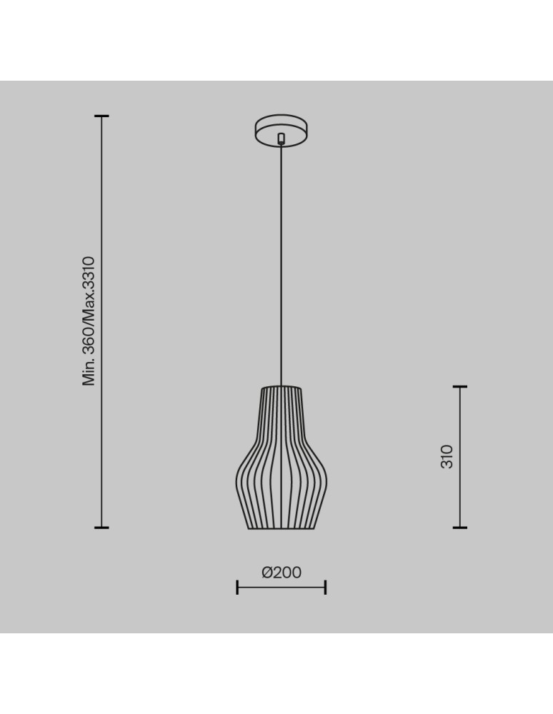 Pendant lamps - Maytoni Roots Wooden Pendant Lamp 1xE27 40W Black MOD191PL-01W - product kolory-swiatla.pl 6