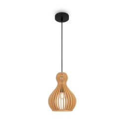 Maytoni Roots Lampa Wisząca Drewniana 1xE27 40W Czarny MOD192PL-01W