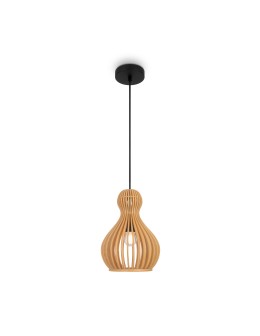 Maytoni Roots Lampa Wisząca Drewniana 1xE27 40W Czarny MOD192PL-01W
