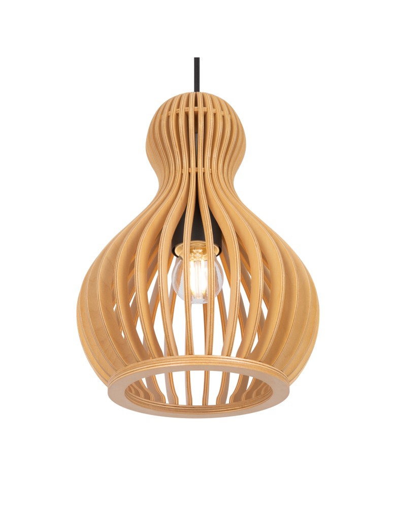 Pendant lamps - Maytoni Roots Wooden Pendant Lamp 1xE27 40W Black MOD192PL-01W - product kolory-swiatla.pl 3