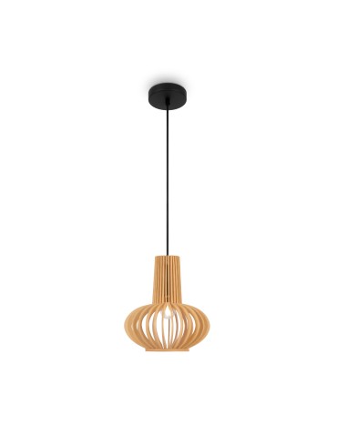 Maytoni Roots Lampa Wisząca Drewniana 1xE27 40W Czarny MOD193PL-01W - produkt 2