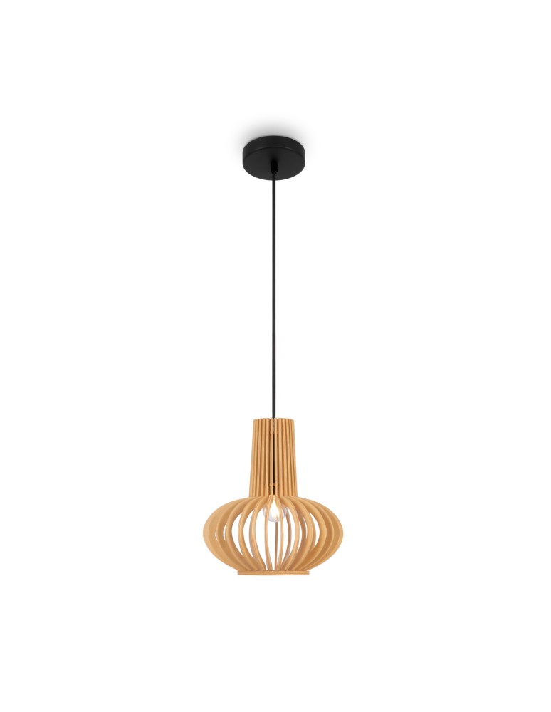 Pendant lamps - Maytoni Roots Wooden Pendant Lamp 1xE27 40W Black MOD193PL-01W - product kolory-swiatla.pl 2