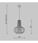 Pendant lamps - Maytoni Roots Wooden Pendant Lamp 1xE27 40W Black MOD193PL-01W - product 6