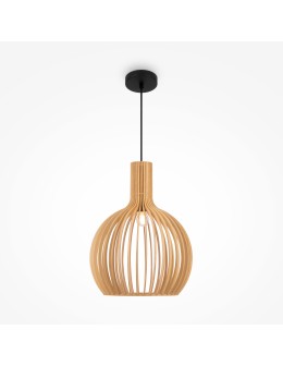 Maytoni Roots Lampa Wisząca Drewniana 1xE27 40W Czarny MOD194PL-01W