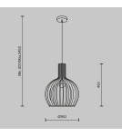 Wooden pendant lamps - Maytoni Roots Wooden Pendant Lamp 1xE27 40W Black MOD194PL-01W - product 7