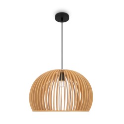 Maytoni Roots Lampa Wisząca Drewniana 1xE27 40W Czarny MOD195PL-01W1