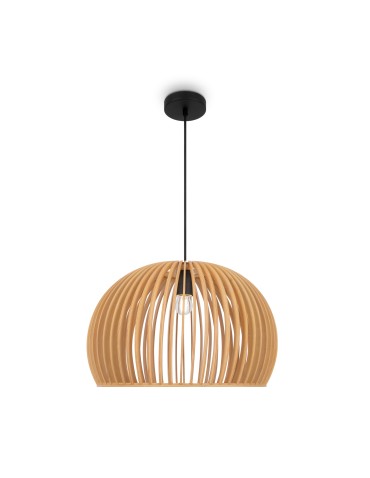 Maytoni Roots Wooden Pendant Lamp 1xE27 40W Black MOD195PL-01W1