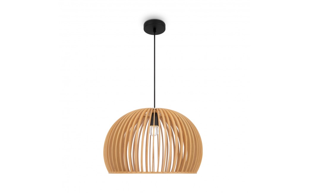 Maytoni Roots Lampa Wisząca Drewniana 1xE27 40W Czarny MOD195PL-01W1