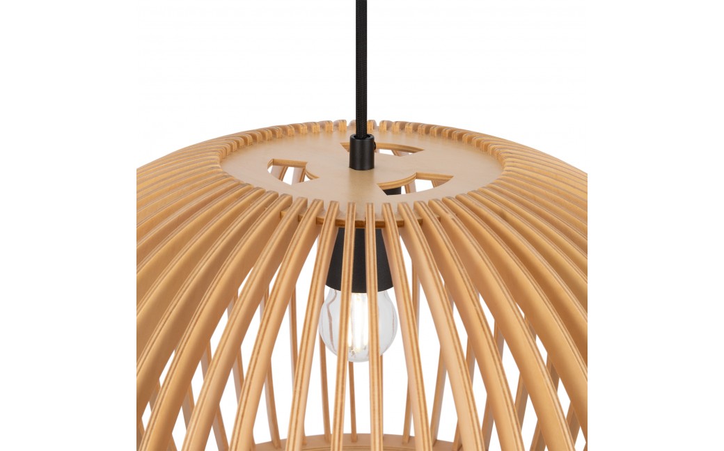 Maytoni Roots Lampa Wisząca Drewniana 1xE27 40W Czarny MOD195PL-01W1