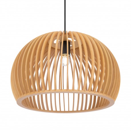 Maytoni Roots Lampa Wisząca Drewniana 1xE27 40W Czarny MOD195PL-01W1