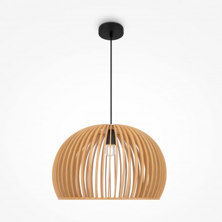 Maytoni Roots Lampa Wisząca Drewniana 1xE27 40W Czarny MOD195PL-01W1