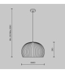 Wooden pendant lamps - Maytoni Roots Wooden Pendant Lamp 1xE27 40W Black MOD195PL-01W1 - product 6