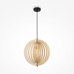 Maytoni Roots Lampa Wisząca Drewniana 1xE27 40W Czarny MOD197PL-01W