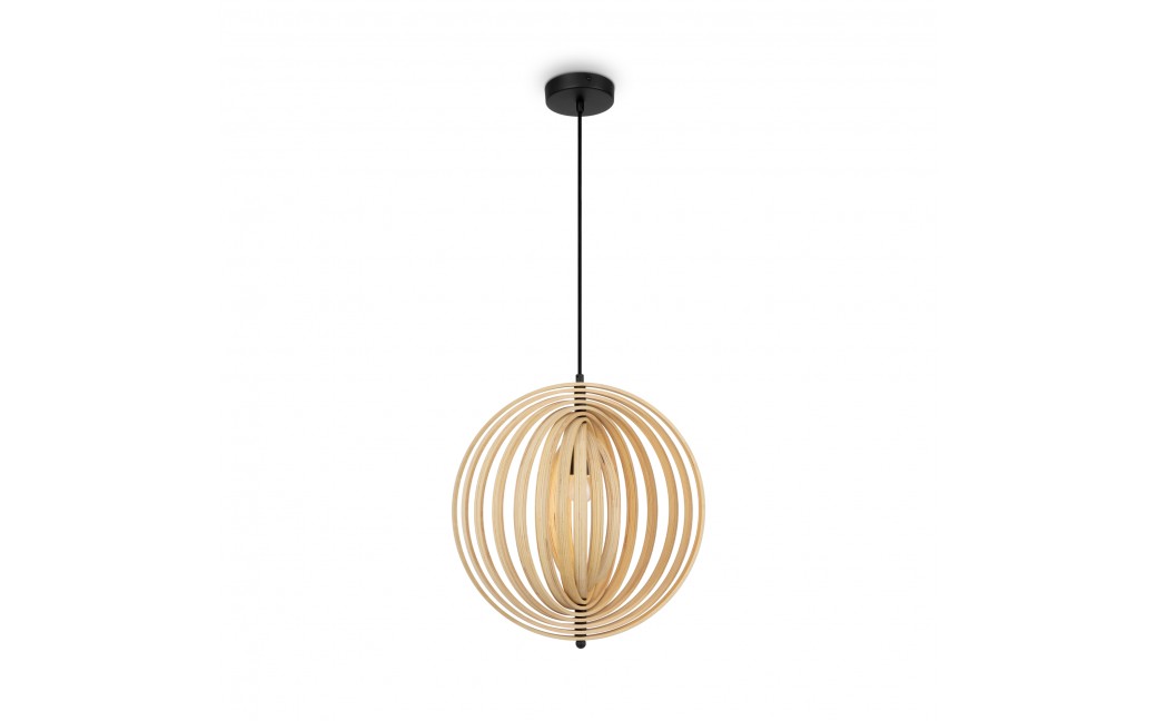 Maytoni Roots Lampa Wisząca Drewniana 1xE27 40W Czarny MOD197PL-01W