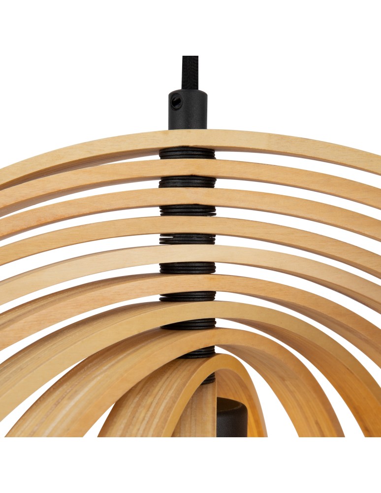 Pendant lamps - Maytoni Roots Wooden Pendant Lamp 1xE27 40W Black MOD197PL-01W - product kolory-swiatla.pl 3