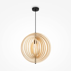 Maytoni Roots Lampa Wisząca Drewniana 1xE27 40W Czarny MOD197PL-01W1