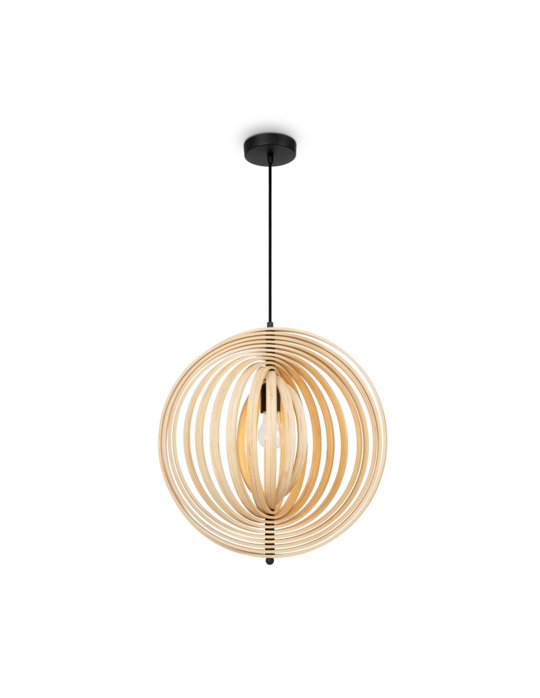 Pendant lamps - Maytoni Roots Wooden Pendant Lamp 1xE27 40W Black MOD197PL-01W1 - product kolory-swiatla.pl 2