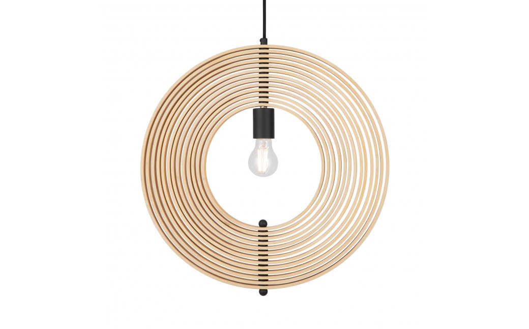 Maytoni Roots Lampa Wisząca Drewniana 1xE27 40W Czarny MOD197PL-01W1