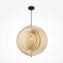 Maytoni Roots Lampa Wisząca Drewniana 1xE27 40W Czarny MOD197PL-01W2