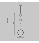 Single pendant lamps - Maytoni Ros Glass Ball Pendant Lamp 1xGU10 28W Black MOD227PL-01B. - product 3