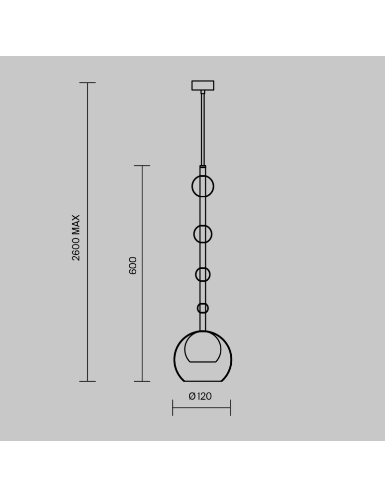 Single pendant lamps - Maytoni Ros Glass Ball Pendant Lamp 1xGU10 28W Black MOD227PL-01B. - product kolory-swiatla.pl 3