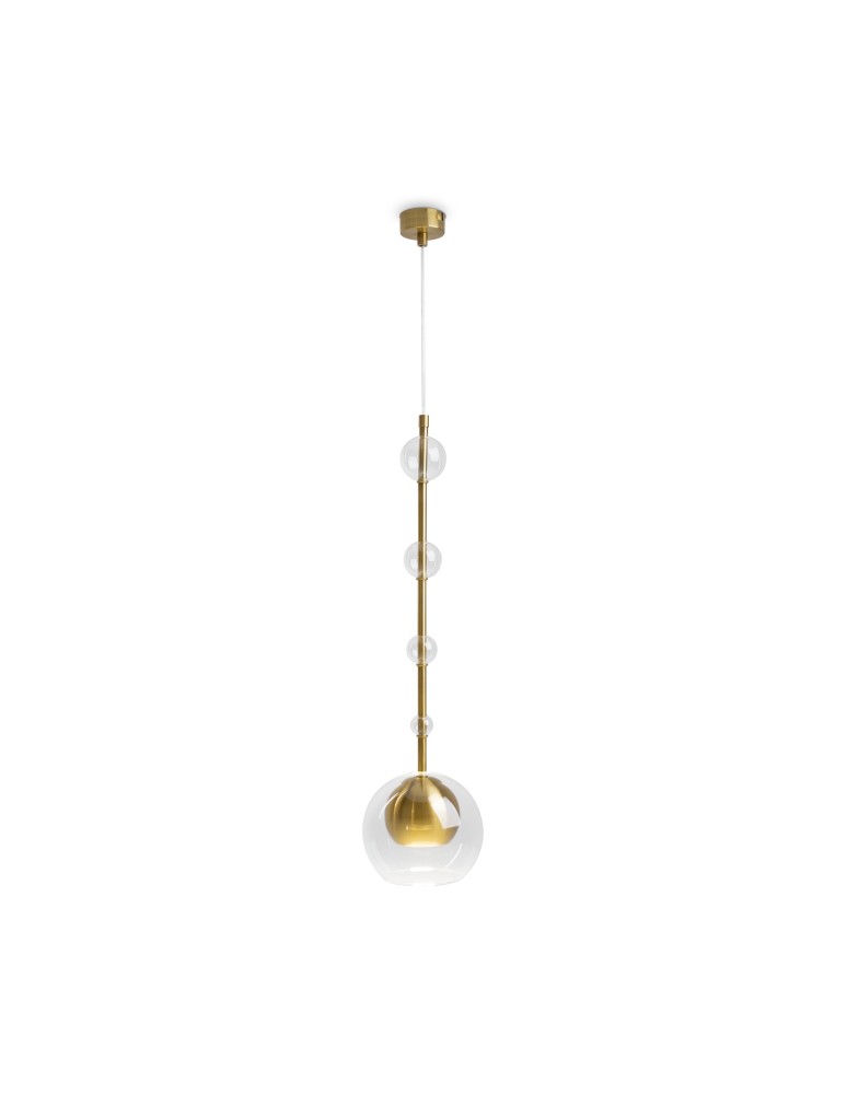 Pendant lamps - Maytoni Ros Glass Ball Pendant Lamp 1xGU10 28W Brass MOD227PL-01BS. - product kolory-swiatla.pl 1