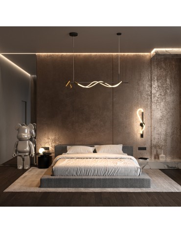 Maytoni Tau Lampa Wisząca LED 30W 1500lm 3000K Czarny, Złoty MOD166PL-L30GB3K - produkt 2