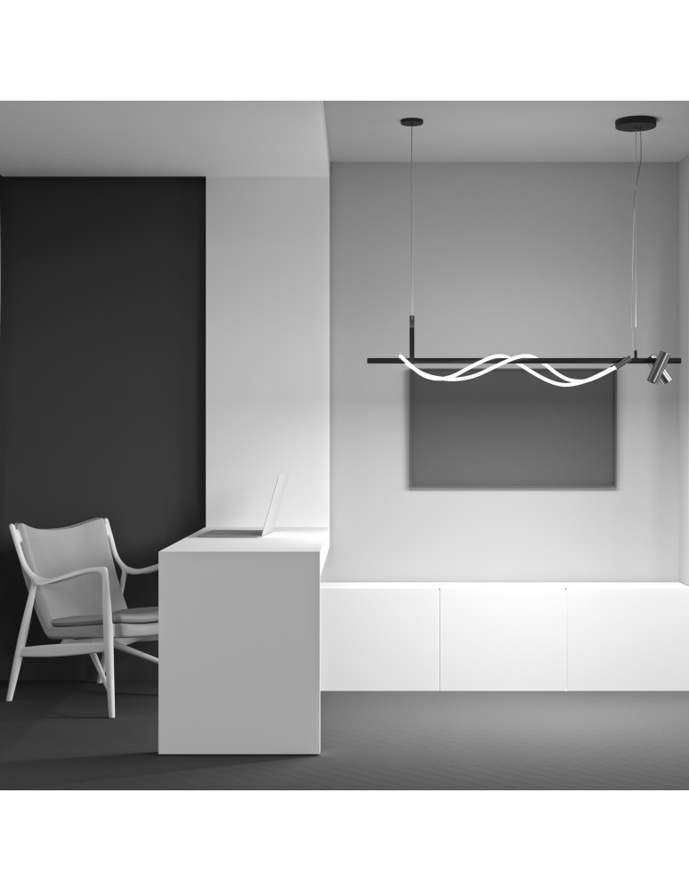 Pendant lamps - Maytoni Tau LED Pendant Lamp 30W 1500lm 3000K Black, Gold MOD166PL-L30GB3K - product kolory-swiatla.pl 4